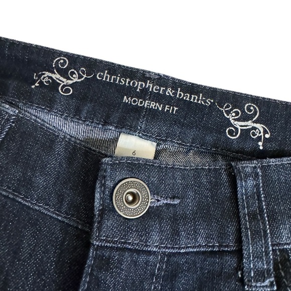 Christopher & Banks Modern Fit Straight Leg Dark Wash Womens Jeans size 6 - Picture 4 of 10